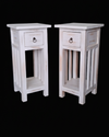 Bedside Cabinet Pair - Mindi Wood - White Wash Finish - 65cms