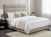 Maison Buttoned Queen Headboard - Beige Velvet