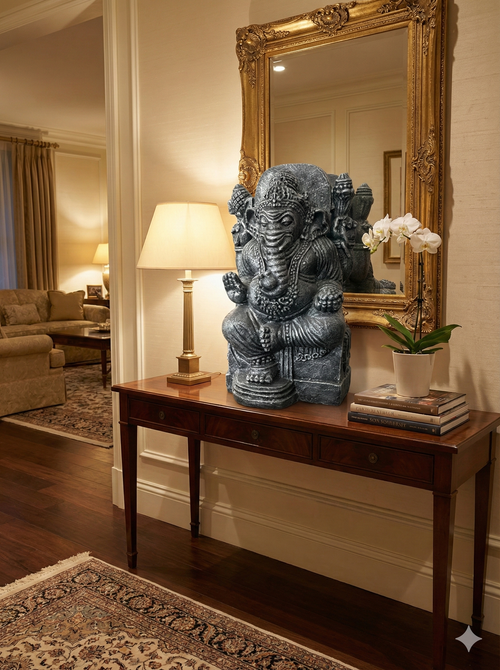 Handcrafted Lord Ganesha Statue – Black