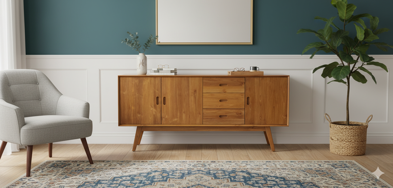 Buffet/Console Table - Teak Wood - Stained Finish - 150cms
