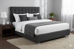 Maison Buttoned Super King Headboard - Dark Grey Fabric