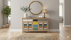 Natural Multi-Coloured Buffet Cabinet/Side Table - Mindi Wood - 150cms