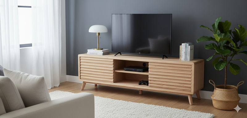 Entertainment Unit - Solid Mindi Wood