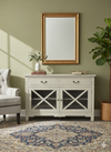 Farmhouse Chic Sideboard Buffet – Whitewashed Finish