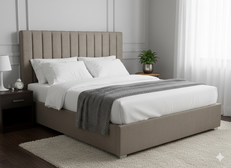 Victor King Headboard - Medium Grey Warwick Fabric