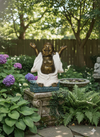 white & Gold Laughing Buddha – Hands Up Pose 40CM