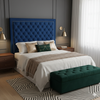 Ancona Buttoned Queen Headboard - Navy Blue Velvet
