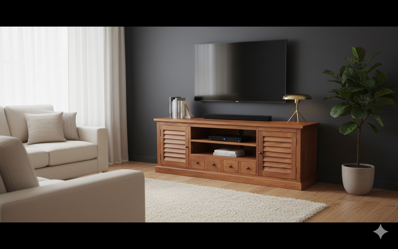 Entertainment/ TV Unit - Natural Wax Finish
