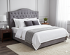 Nero Buttoned Queen Headboard - Dark Grey Fabric