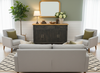Buffet/Side Table - Rustic Black Sideboard with Natural Finish Top