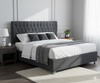 Dahlia Buttoned Super King Headboard - Dark Grey Fabric