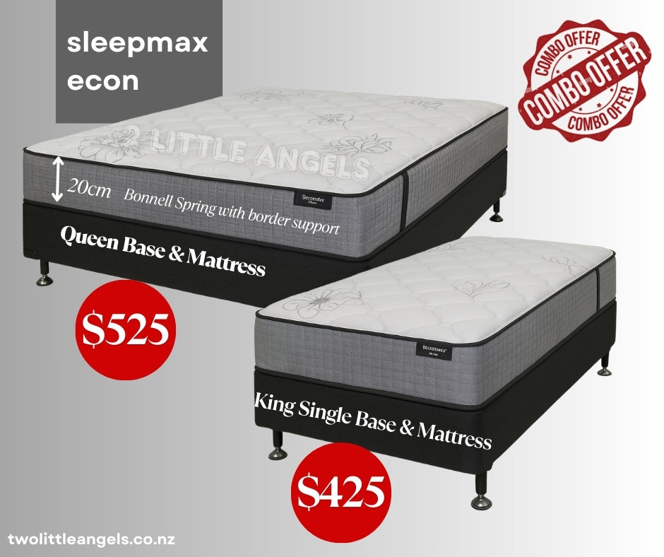 King Single Bed-Base & SleepMax Bonnell Spring Mattress Combo