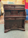 Classic Roll-Top Writing Desk – Dark Mahogany