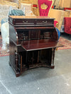 Classic Roll-Top Writing Desk – Dark Mahogany