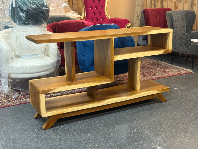 Modern Wooden Console Table – Z Frame Design - Suar Wood