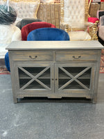 Rustic Elegance Sideboard Buffet – Weathered Grey Finish