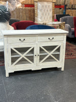 Farmhouse Chic Sideboard Buffet – Whitewashed Finish