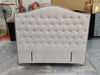 Nero Buttoned Headboard - Super King Size - Silver Warwick Fabric - NEW ARRIVAL