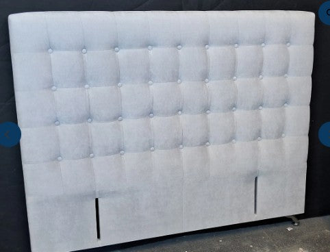 Maison Buttoned Queen Headboard - Light Grey Fabric