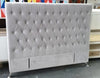 Dahlia  Queen Headboard - Light grey velvet