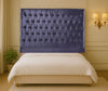 Dahlia Buttoned California King Headboard - Black Velvet