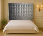 Maison Buttoned Super King Headboard - Dark Grey Velvet