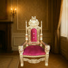 Throne Chair - Red with Gold Frame