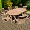 OVAL TEAK WOODEN TABLE - 200/300(120CM DEPTH) - TABLE ONLY