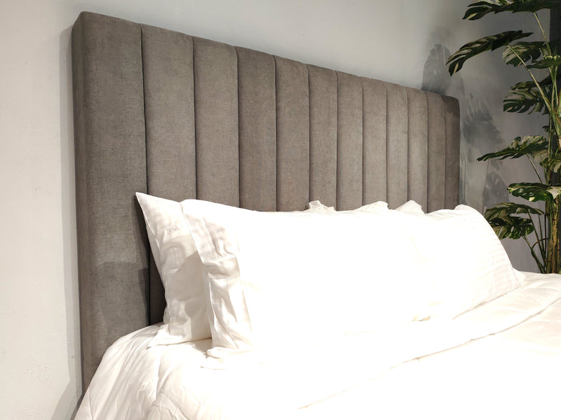 Victor Super King Headboard - Medium Grey Fabric