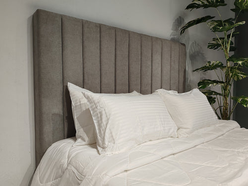 Victor King Headboard - Medium Grey Fabric