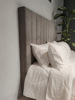 Victor Queen Headboard - Medium Grey Fabric