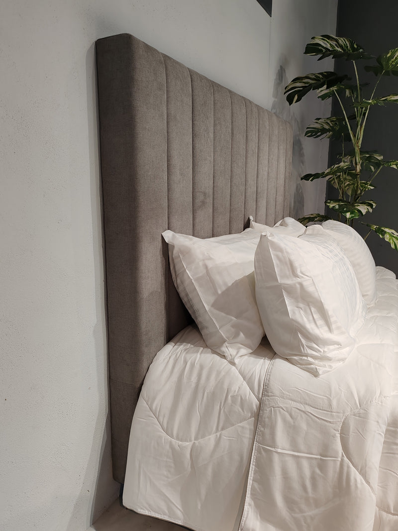Victor Queen Headboard - Medium Grey Fabric
