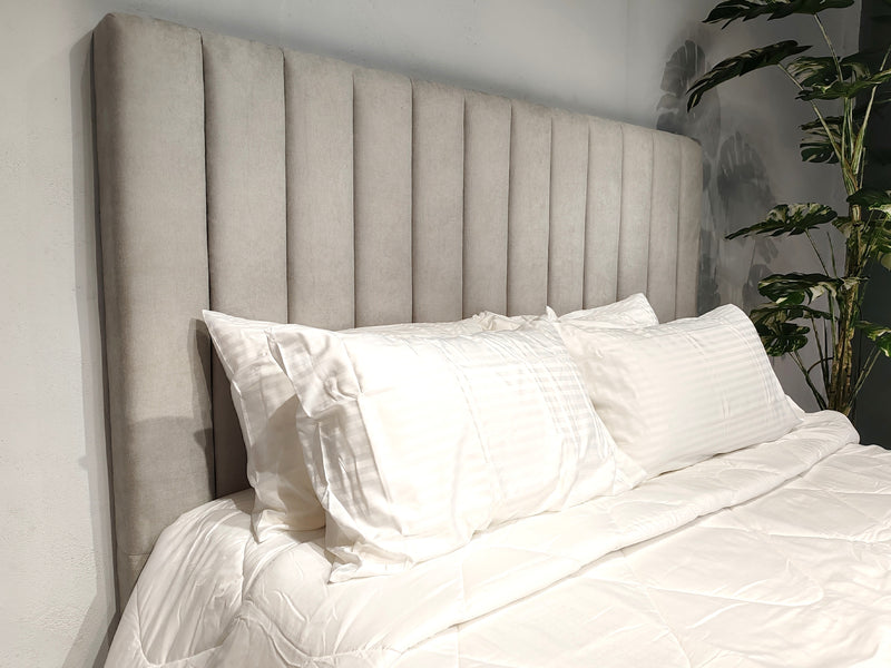 Victor Super King Headboard - Light Grey Fabric