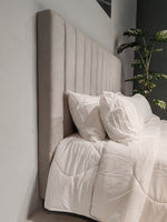 Victor Super King Headboard - Light Grey Fabric