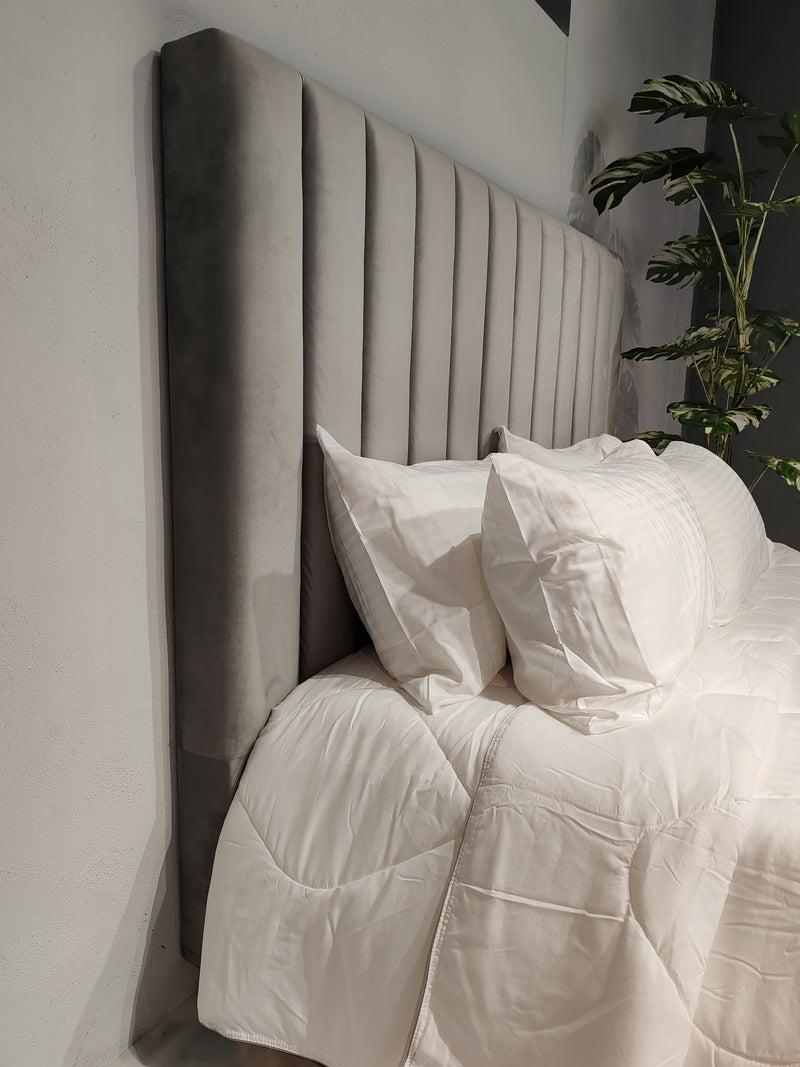 Victor Super King Headboard - Steel Grey Velvet