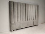 Victor Super King Headboard - Steel Grey Velvet