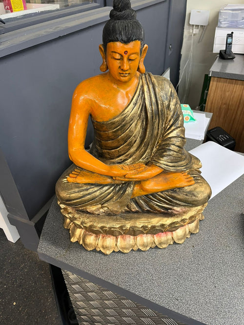 Handcrafted Buddha Statue – Solid Wood