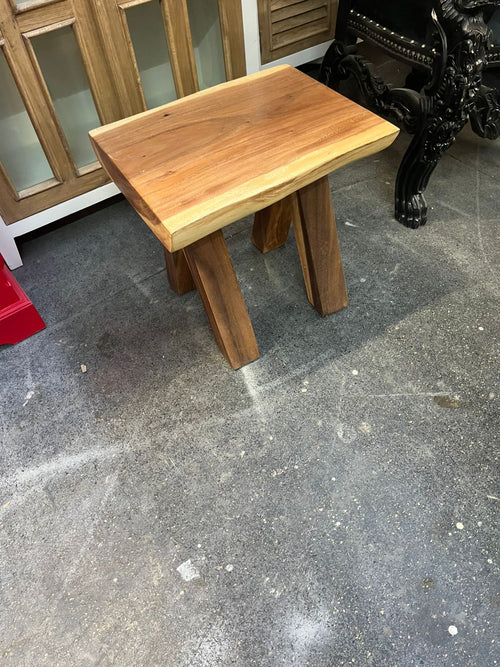 Handcrafted Solid Wood Accent Stool