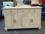 Natural Wood Buffet/Side Table - White Wash Finish