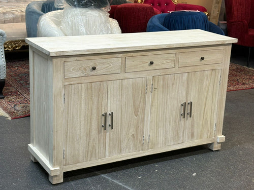 Natural Wood Buffet/Side Table - White Wash Finish