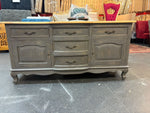 Buffet/Side Table - Vintage Grey Sideboard with Natural Finish Top