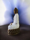 White & Gold Meditating Buddha Statue