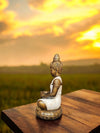 White & Gold Meditating Buddha Statue