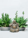 Hear No Evil Laughing Buddha – Stone Bronze Finish (Symbol of Peace & Positivity)