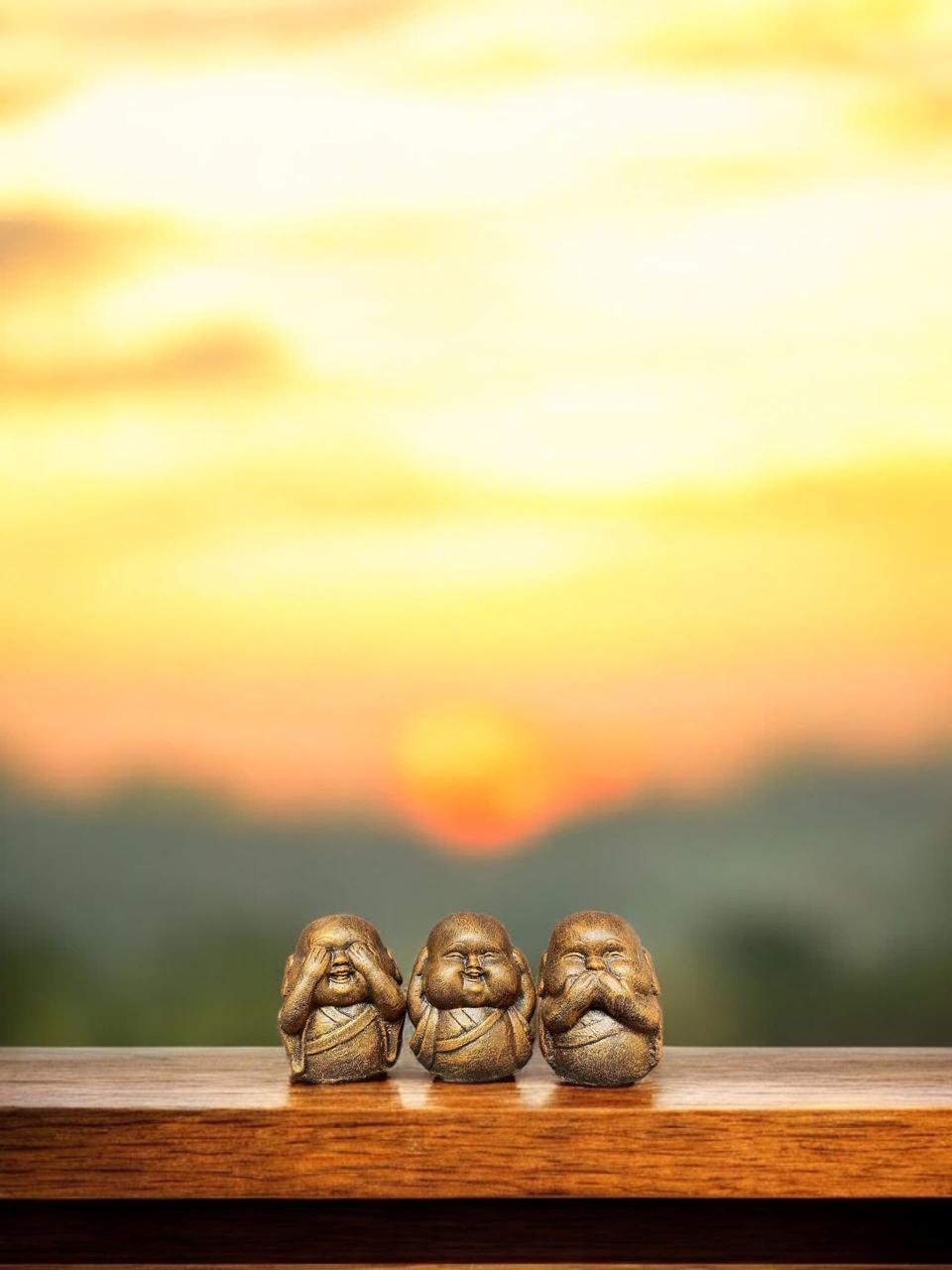 Mini Buddha Trio -Gold