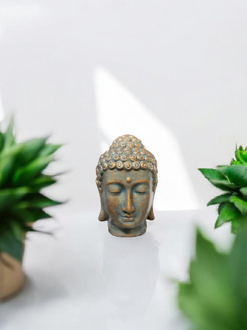 Antique Buddha Head Sculpture