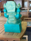 Handcrafted Lord Ganesha Statue – Antique Turquoise & Gold Finish