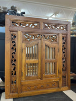 Handcrafted Wooden Mirror with Shutter Doors