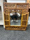 Handcrafted Wooden Mirror with Shutter Doors - Small