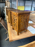 Handcrafted Wooden Carved Side Table - Factory Seconds - Clearance Price